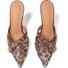 imageAMINUGAL Mules Heels for Women Pointed Closed Toe Kitten Heels Pumps Buckle Slip On Mules Studded Pointy Stiletto Heels Party Dress Vintage Pumps Pointy Kitty Heels for WomenBmesh Leopard