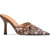 imageAMINUGAL Mules Heels for Women Pointed Closed Toe Kitten Heels Pumps Buckle Slip On Mules Studded Pointy Stiletto Heels Party Dress Vintage Pumps Pointy Kitty Heels for WomenBmesh Leopard