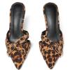 imageAMINUGAL Mules Heels for Women Pointed Closed Toe Kitten Heels Pumps Buckle Slip On Mules Studded Pointy Stiletto Heels Party Dress Vintage Pumps Pointy Kitty Heels for WomenBleopard