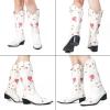 imageAMINUGAL Womens Mid Calf Embroidered Cut Out Cute Heart Cowgirl Boots Pull on Point Toe Chunky Heel Cowboy Boots Western Riding Boots For Women