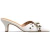 imageAMINUGAL Mules Heels for Women Pointed Closed Toe Kitten Heels Pumps Buckle Slip On Mules Studded Pointy Stiletto Heels Party Dress Vintage Pumps Pointy Kitty Heels for WomenAwhite