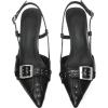 imageAMINUGAL Slingback Heels for Women  Buckle Pointed Toe Stiletto Ankle Strap SilverStud Kitten Heels Womens Pumps Closed Toe Heeled Sandals Dress ShoesAblack