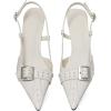 imageAMINUGAL Slingback Heels for Women  Buckle Pointed Toe Stiletto Ankle Strap SilverStud Kitten Heels Womens Pumps Closed Toe Heeled Sandals Dress ShoesAwhite