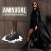 imageAMINUGAL Womens Wedge Heel Ankle Boots Platform Zipper Punk Motorcycle Booties Chunky Block High Heel Round Toe Fashion Work Combat Boots Mid Calf For WomenAbrown Prime
