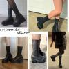 imageAMINUGAL Womens Wedge Heel Ankle Boots Platform Zipper Punk Motorcycle Booties Chunky Block High Heel Round Toe Fashion Work Combat Boots Mid Calf For WomenAbrown Prime