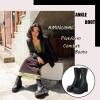 imageAMINUGAL Womens Wedge Heel Ankle Boots Platform Zipper Punk Motorcycle Booties Chunky Block High Heel Round Toe Fashion Work Combat Boots Mid Calf For WomenAblack Prime