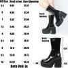 imageAMINUGAL Womens Wedge Heel Ankle Boots Platform Zipper Punk Motorcycle Booties Chunky Block High Heel Round Toe Fashion Work Combat Boots Mid Calf For WomenApatent Black Prime