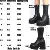 imageAMINUGAL Womens Wedge Heel Ankle Boots Platform Zipper Punk Motorcycle Booties Chunky Block High Heel Round Toe Fashion Work Combat Boots Mid Calf For WomenAblack Prime