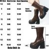 imageAMINUGAL Womens Wedge Heel Ankle Boots Platform Zipper Punk Motorcycle Booties Chunky Block High Heel Round Toe Fashion Work Combat Boots Mid Calf For WomenAbrown Prime