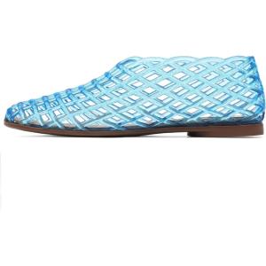 imageAMINUGAL Mesh Ballet Flats Shoes for Women Dressy Comfortable Jelly Ballerina Flats for Women Hollow Jelly Flat Shoes for Women Clear Jelly Sandals for Women Summer Beach Slipon Jelly Shoes WomenAblue