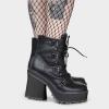 imageAMINUGAL Platform Boots for Women Wide Calf Punk Goth Black Boots Lace Up Wedge Boots for Women Round Toe Womens MidCalf Boots Moto Gothic Motorcycle Combat Boots WomensBlack