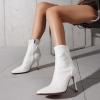 imageAMINUGAL Ankle Boots For Women Elegant Stiletto High Heels Square Toe Winter Fall Boots Zipper Boot Wedding Concerts Party BootiesWhite