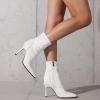 imageAMINUGAL Ankle Boots For Women Elegant Stiletto High Heels Square Toe Winter Fall Boots Zipper Boot Wedding Concerts Party BootiesWhite