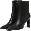 imageAMINUGAL Womens Ankle Boots Chunky Block High Heel Shiny Short Boot Pointed Toe With Side Zipper Mid Calf Goth Boot Heeled BootiesBlackpt