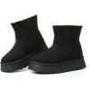 imageAMINUGAL Womens Ankle Boots Platform Heel Plush Faux Fur Round Toe Platform Heel Booties for Winter Outdoor School Snow BootBlack