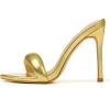 imageAMINUGAL Gold Heels for Women Dressy Round Open Toe Stiletto High Heels for Women Party Classic Slingback Womens Mules Slipon Sandals Women Vintage SexyBgold