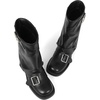 image:imageAMINUGAL Fold Over Mid Calf Boots for Women Festival Trendy Y2K Round Toe Slouchy Boots Buckle Moto Biker Short Boots Platform Chunky Block Heel Shark Ankle Boots Vintage Casual ClubPublack
