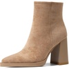 image:imageAMINUGAL Ankle Boots for Women Dressy Chunky Block High Heel Short Boots Platform Pointed Toe Ankle Booties Festival Trendy Casual Heeled BootiesTan
