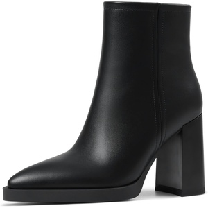 image:imageAMINUGAL Ankle Boots for Women Dressy Chunky Block High Heel Short Boots Platform Pointed Toe Ankle Booties Festival Trendy Casual Heeled BootiesPublack