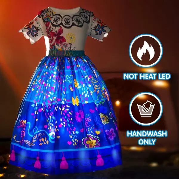 Light Up Halloween Costume for Girls Dress Up Clothes for Girl Birthday Outfit 210YBlue