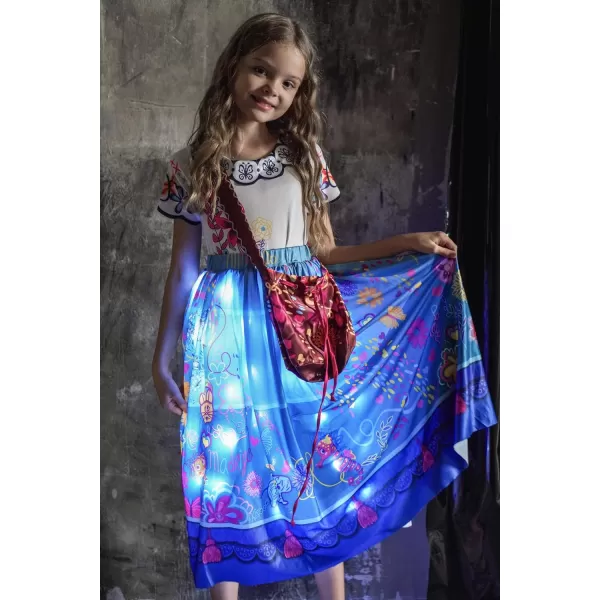Light Up Halloween Costume for Girls Dress Up Clothes for Girl Birthday Outfit 210YBlue