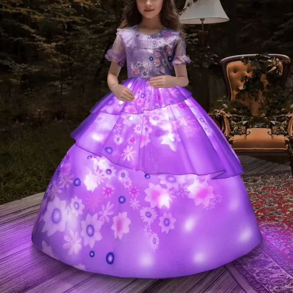 Light Up Halloween Costume for Girls Dress Up Clothes for Girl Birthday Outfit 210YPurple