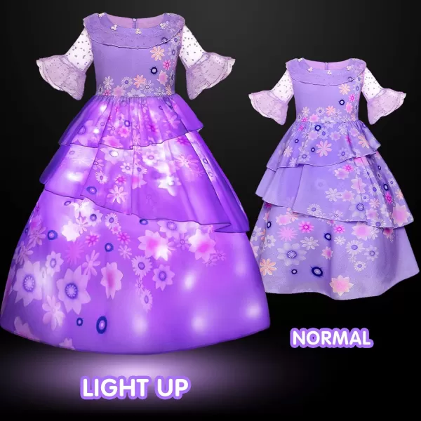 Light Up Halloween Costume for Girls Dress Up Clothes for Girl Birthday Outfit 210YPurple