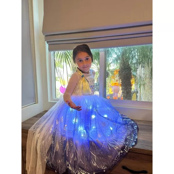 Light Up Princess Costume for Girls Christmas Dress for Girls Halloween LED Costume for Teens Toddler White PurpleWhite Purple
