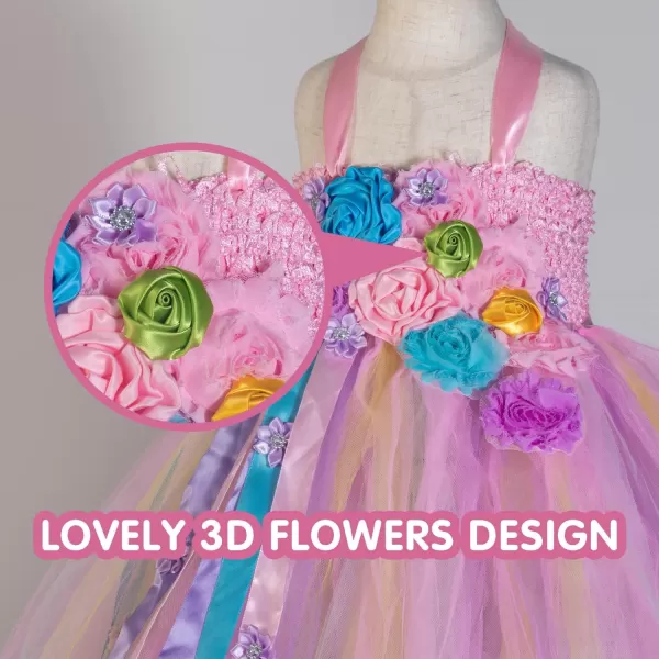 UPORPOR Light Up Dress Fairy Halloween Costume for Girls Princess Tulle Birthday Dress LED Costume Kids Toddler Dress RainbowRainbow