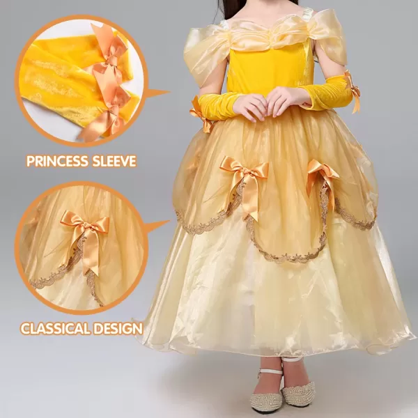 UPORPOR Light Up Girls Halloween Costume for Toddler Princess Dress Kid Fairy Dress Up Clothes Pumpkin YellowBelle