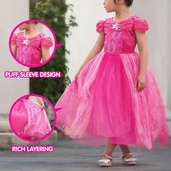 UPORPOR Light Up Pink Princess Dresses for Girls Halloween Costumes Girls Toddler Kids TeensPink