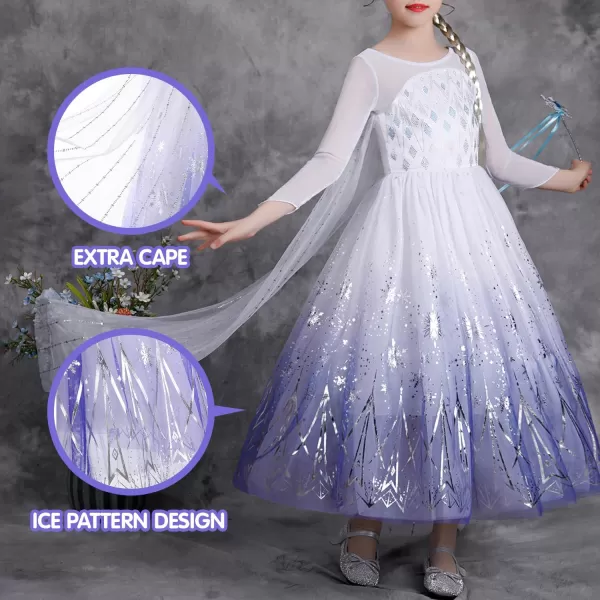 UPORPOR Light Up Princess Costume for Girls Christmas Dress for Girls Halloween LED Costume for Teens Toddler White PurpleWhite Purple