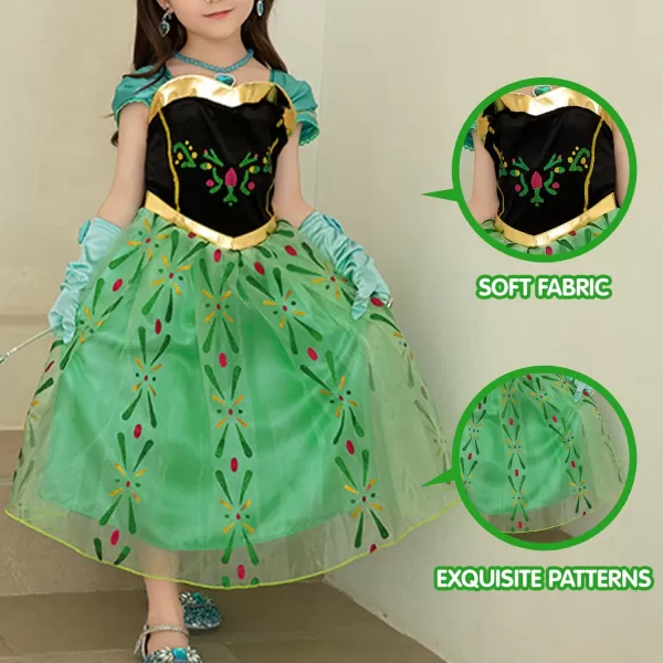 UPORPOR Light Up Princess Dress Christmas Costume for Girls Snow Halloween Ice Gown for Toddler amp Teens Green 210 YearsGreen