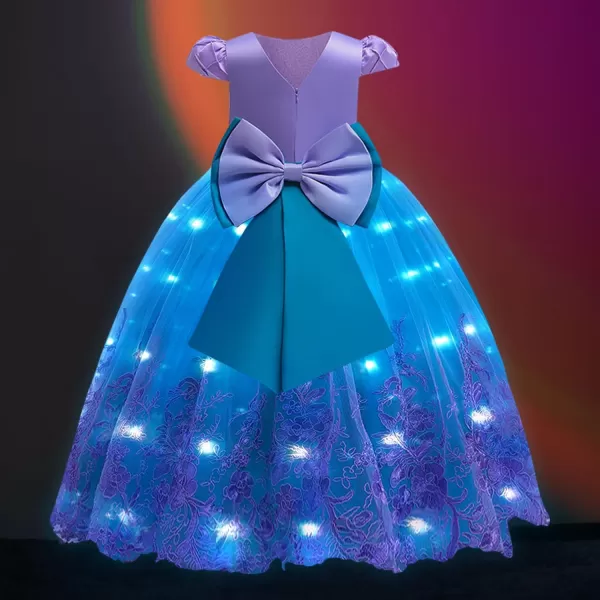 UPORPOR Light Up Princess Dress Girls Halloween Costumes Outfit for Teens Christmas Dress for Kids Toddler 210 YearsPurple Blue