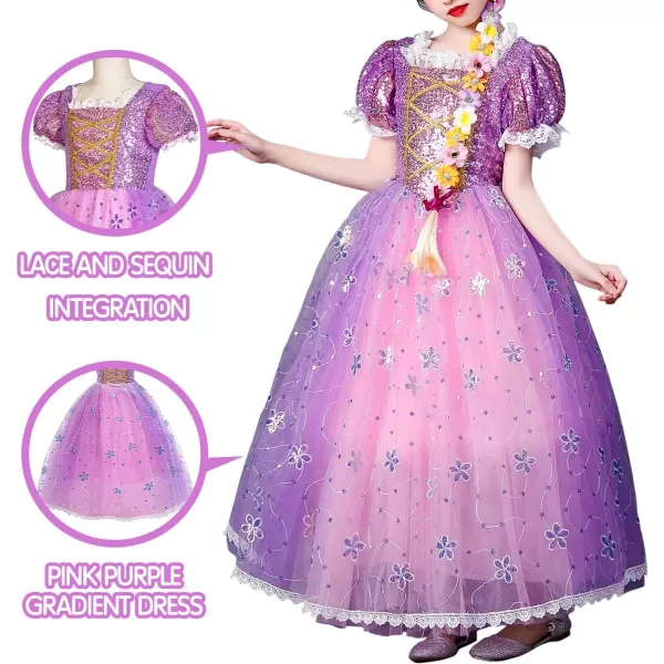 UPORPOR Light Up Princess Dress Up Clothes LED Halloween Girls Costume hristmas Kids Party Dresses Toddler Pink PurplePink Purple