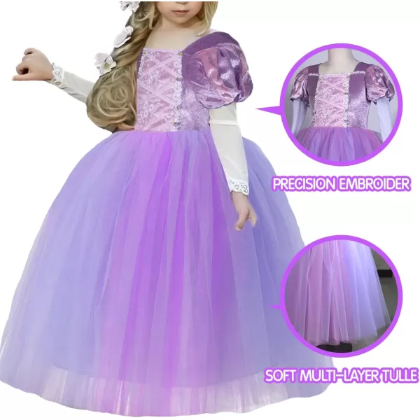 UPORPOR Light Up Purple Princess Dress Costumes for Girls Kids Toddler Halloween Christmas Party Dress Up Clothes OutfitPurple