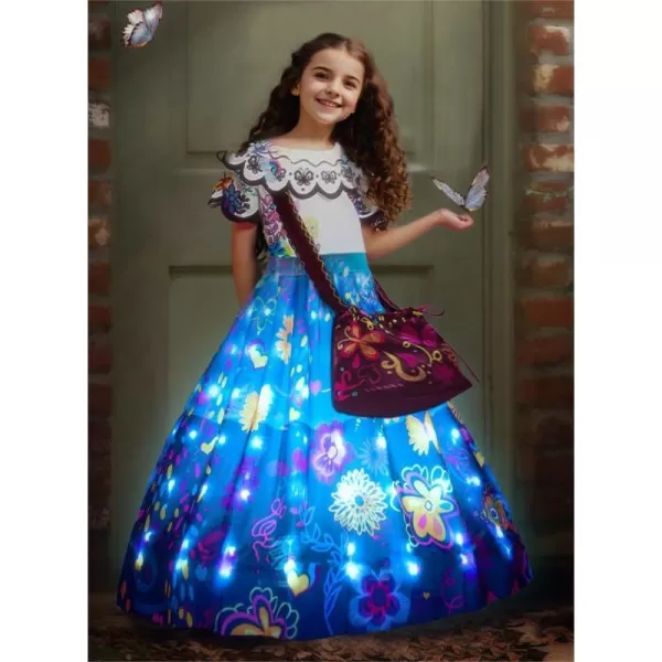 Light Up Halloween Costume for Girls Dress Up Clothes for Girl Birthday Outfit 210YBlue