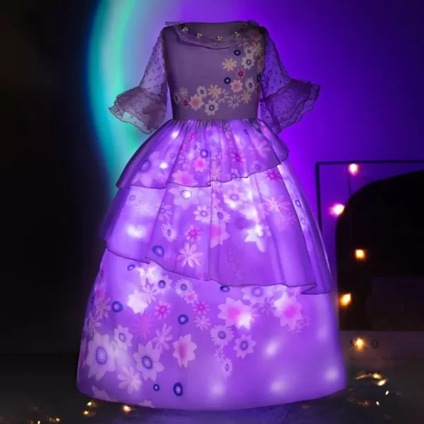 Light Up Halloween Costume for Girls Dress Up Clothes for Girl Birthday Outfit 210YPurple