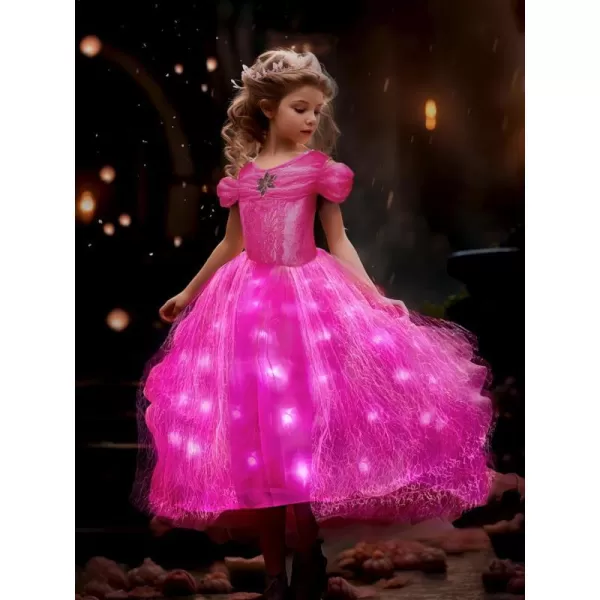 Light Up Pink Princess Dresses for Girls Halloween Costumes Girls Toddler Kids TeensPink