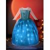 imageLight Up Princess Dress Girls Halloween Costume Christmas Costume Toddler Dressing Up for Bithday Party PurpleBlue