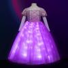 imageLight Up Princess Dress Girls Halloween Costume Christmas Costume Toddler Dressing Up for Bithday Party PurplePurple Velvet