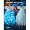 imagePrincess Dresses for Girls Toddler Princess Costume Dress Up Clothes for Girls Halloween Costume with Cape for Christmas Birthday Party LED Light No Assembly Needed 110Blue