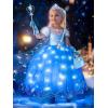 imagePrincess Dresses for Girls Toddler Princess Costume Dress Up Clothes for Girls Halloween Costume with Cape for Christmas Birthday Party LED Light No Assembly Needed 110Blueaccessories