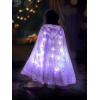 imageLED Princess Dress Up Cape Girls Light Up Princess Hooded Cape for Girls Costume Cloak Princess Shawl Toddler Kids Halloween LED Dressing Up Train