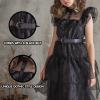 imageLight Up Black Halloween Costumes for Girls Teens with Belt Movie Character School Dancing Dress Up Clothes