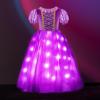 imagePrincess Dress Light Up Costume Halloween Dress Up Clothes for Little Girl Christmas Party Outfit PurplePurple