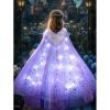 imageLED Princess Dress Up Cape Girls Light Up Princess Hooded Cape for Girls Costume Cloak Princess Shawl Toddler Kids Halloween LED Dressing Up Train