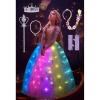 imageLight Up Princess Dress Up Clothes LED Halloween Girls Costume Pink Purple Christmas Kids Party Dresses ToddlerRgbpink Purple