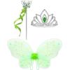 imageLight Up Girls Halloween Costume Toddler Fairy Dress ampamp Wings Green Fairy Girls Costume Princess Ball Gown KidsRgbgreen