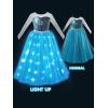 imageLight Up Princess Dress Girls Halloween Costume Christmas Costume Toddler Dressing Up for Bithday Party PurpleBluewith Cape